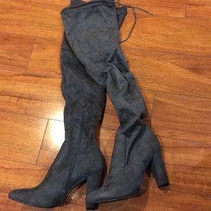 Grey suede boots